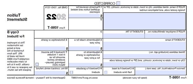 image of a blank 1098-t form